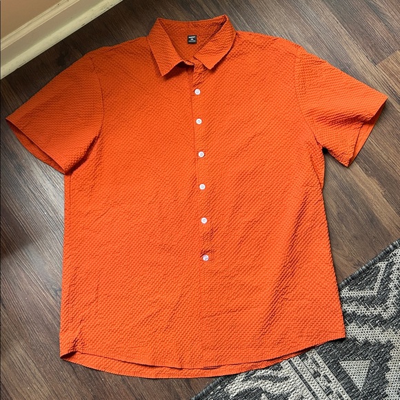 Manfinity RSRT Men's Plain Texture Button Down Short Set - Picture 4 of 6